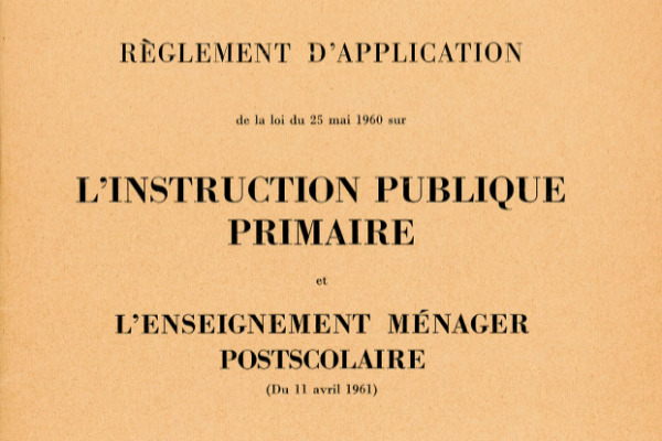 Extrait d'articles du règlement d'application - avril 1961