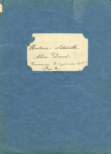 Histoire naturelle - Alice (14 ans) - 1896