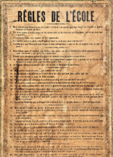 Règles de l'école (1884) - Charte de l'écolier lausannois (1945) - Chartes des établissements secondaires de Genolier et de Rolle